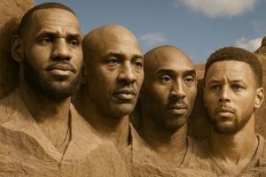 记者转发乔詹科库总统山图片：应该是拉塞尔 贾巴尔 乔丹 詹姆斯